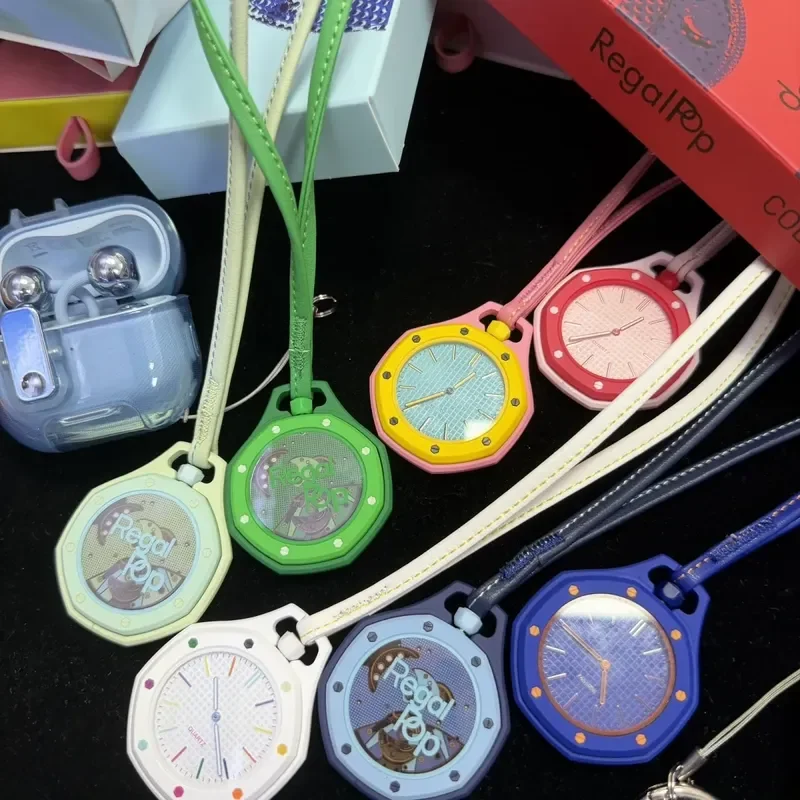 Epoper Pocket Watch Random Col Blind Box Oak Style Bioceramic Octagon Three Hands Colorful Lanyard Bag Pendant Fashion Accessory view 6