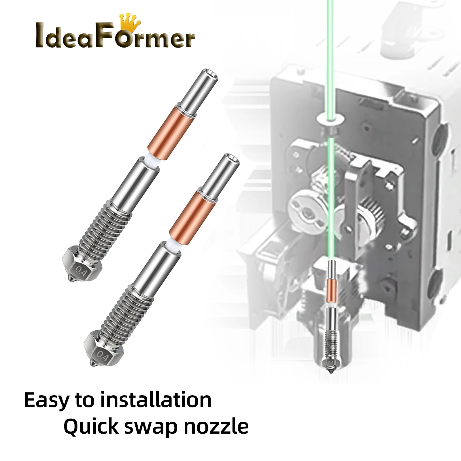 For QIDI Plus4 Bimetallic Nozzle With Ceramic Insulation Integrated Design Quick Removal Integration Nozzles For QIDI Plus4 Part