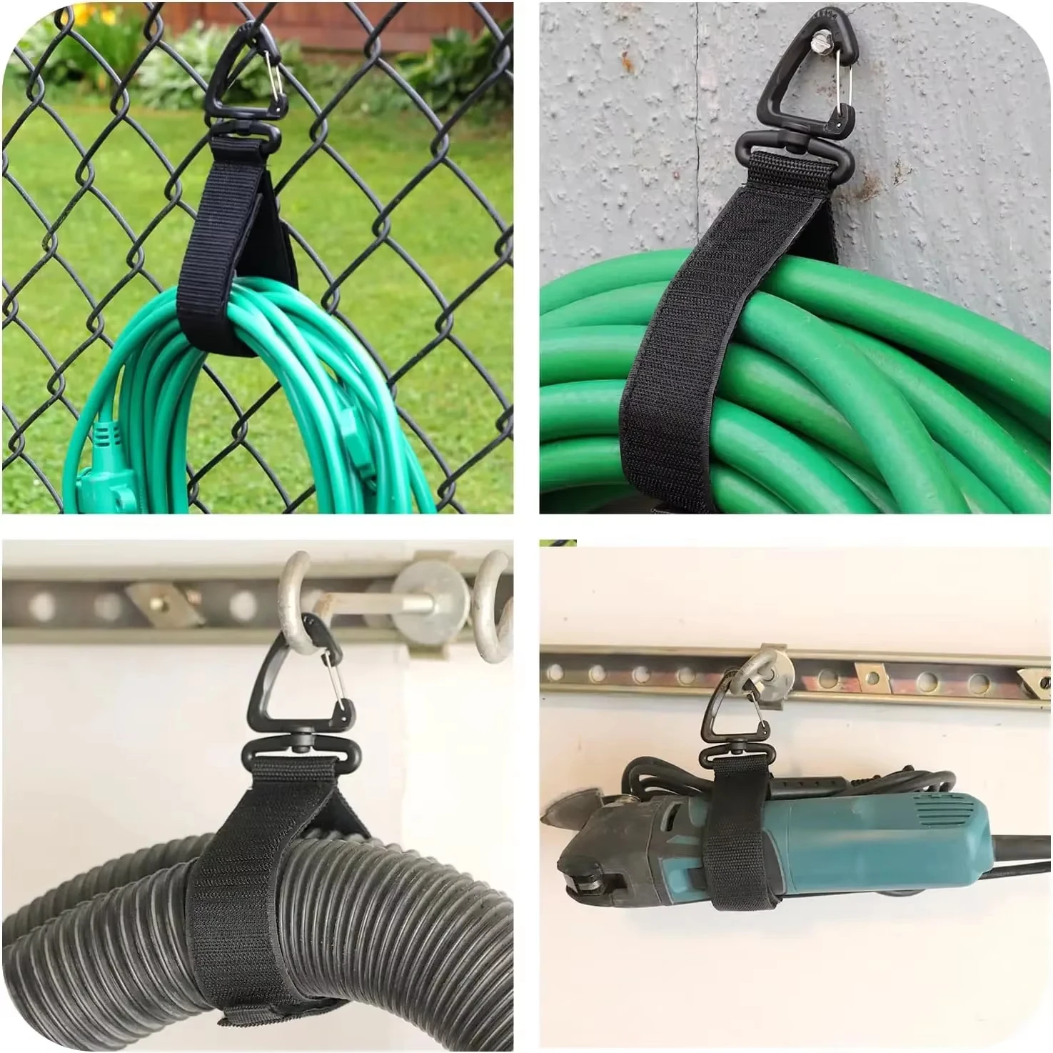 6pcs/lot Extension Cord Holder Organizer Car Trunk Tool Heavy-Duty Hook Loop Storage Strap for House RV Garage for Cables Winder