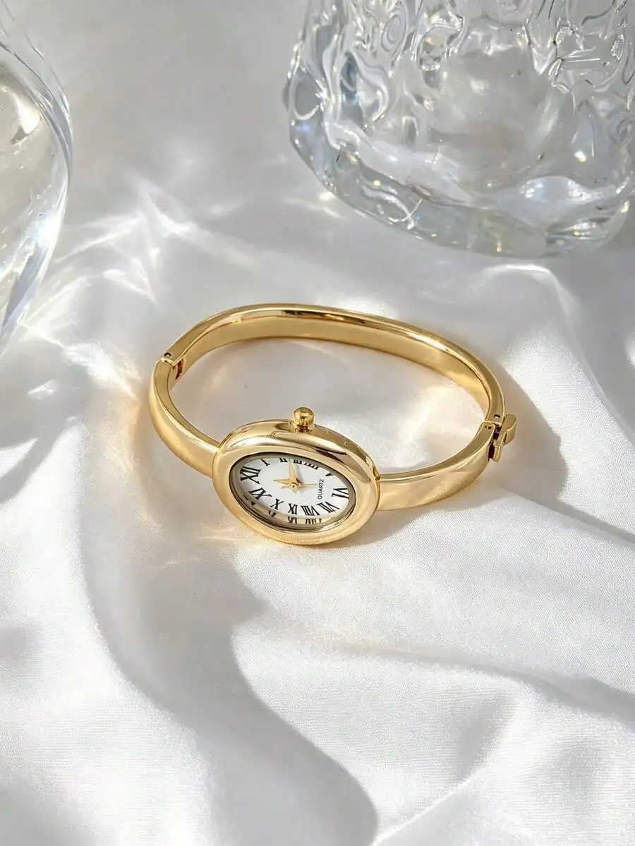 New Vintage Luxury Roman Numeral Women's Watch, Elegant High-End Fashion Quartz Wristwatch