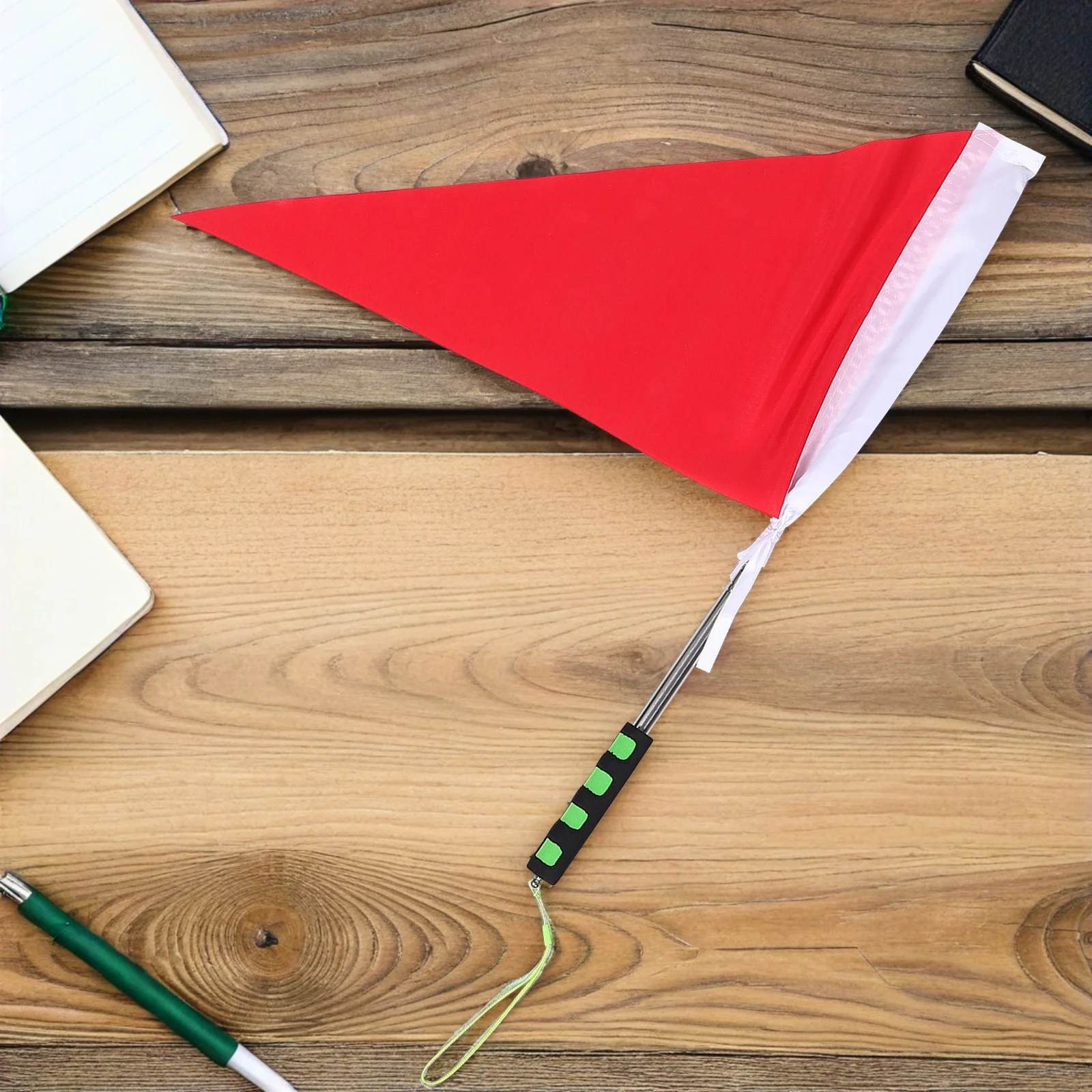 Banderas de guía turística, mástil de bandera telescópico, pancarta triangular roja portátil ligera para entrenamiento deportivo escolar de aventura al aire libre, 2 uds.