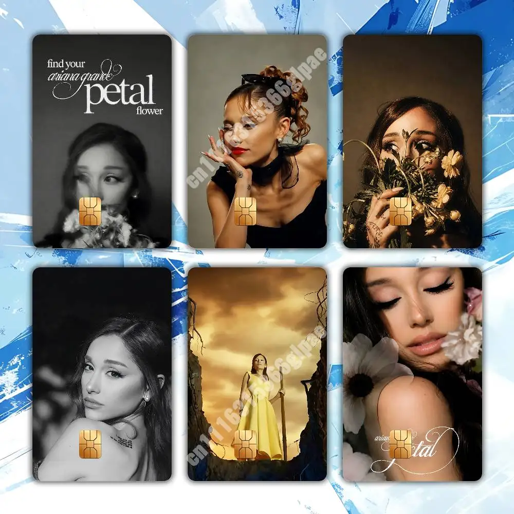 A-Ariana G-Grande Petal Pop R&B Album Sticker for NFC ID Card Film Skin Credit Bank Card Artistic Pattern Design