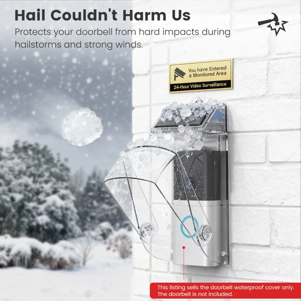 

1 шт., прозрачный водонепроницаемый чехол для дверного звонка, прозрачная откидная крышка, чехол для дверного звонка, дождевик для дверного звонка, устойчивый к атмосферным воздействиям дверная фурнитура