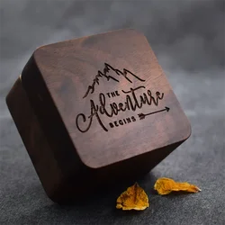 The Adventure Begins Wooden Ring Box Wedding or Engagement Proposal Ring Bearer Engraved Ring Box Groom To Be Bride To Be Gifts
