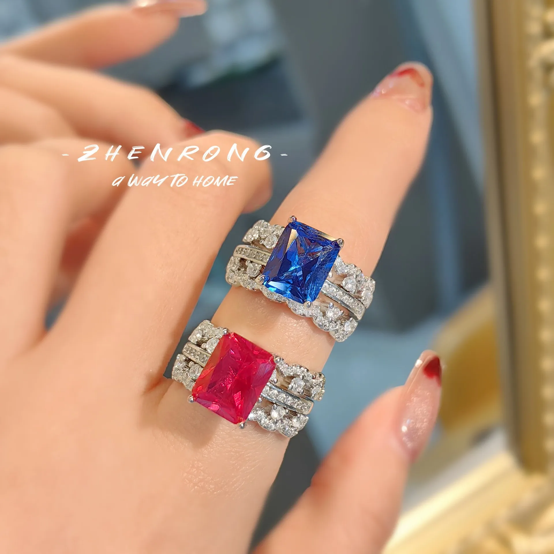 S925 Pure Silver Two in One Wear Ring Heavy Craft Luxury Index Finger Ring Exaggerated Versatile Women Ring Chic Jewelry
