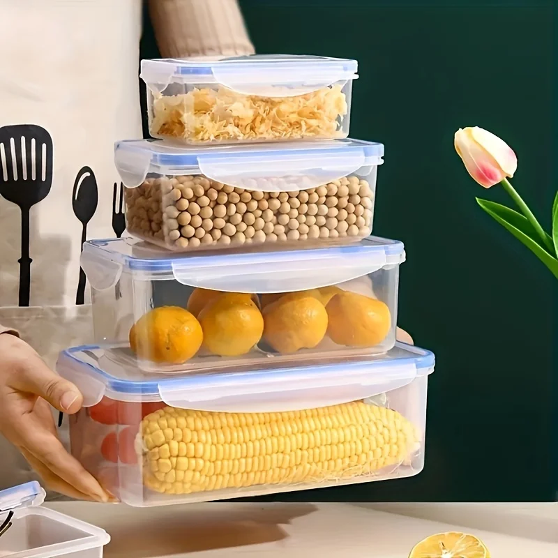 Image of 48-teiliges Lebensmittel-Aufbewahrungsboxen-Set, Lunchboxen, Frischhalteboxen mit leicht zu verschließendem Deckel (24 Deckel + 24 Behälter) - Versiegelte Plastikbehälter für den Einsatz in