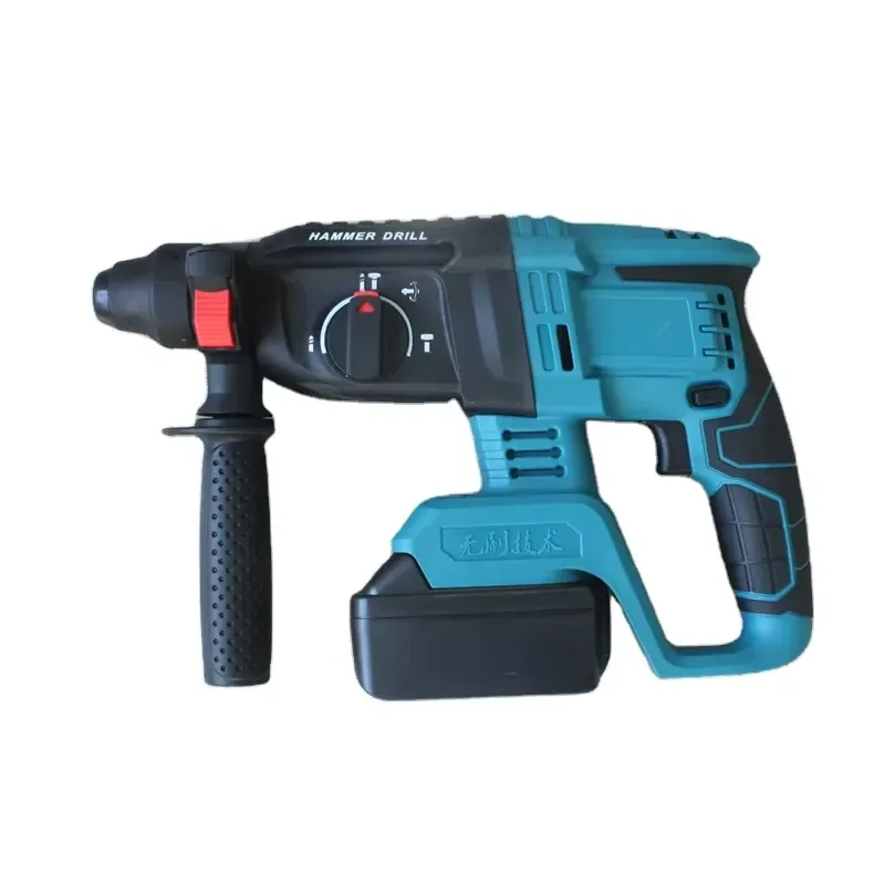 21V Cordless Electric Hammer Drill 3 Function Industrial Power Tool Rotary Impact Driver for Concrete Wood Metal Drilling