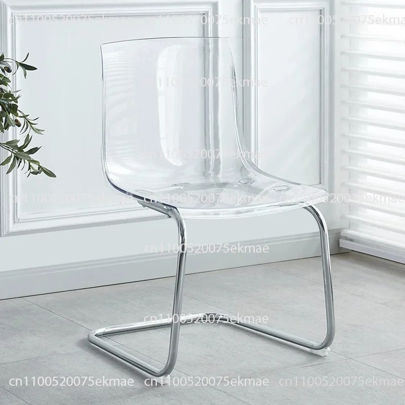 Creative Transparent Dining Chair, Minimalist Acrylic Backrest Chair for Home Restaurant Decor