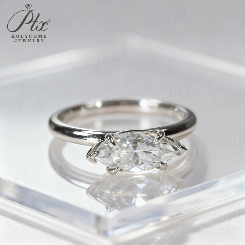

Marquise Ring 10K 14K 18K Gold S925 6prongs Moissanite Diamond D Color VVS1 Clarity for Woman Wedding Birthday Gift Party Charms