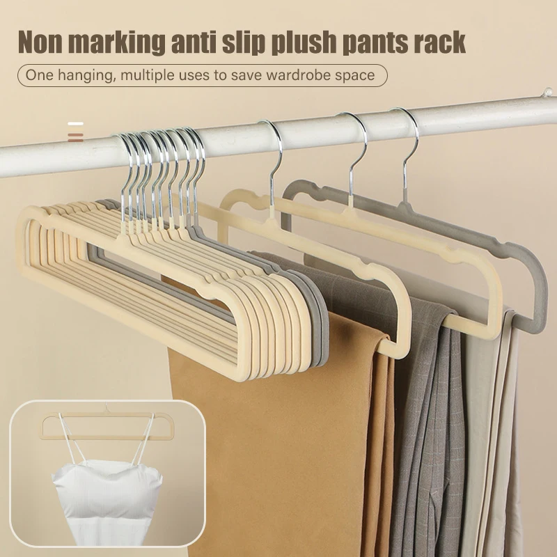 

Rectangle Velvet Hanger Non-Slip Suit Shirt Multifunctional Clothes Hangers Camisole Organizers Space Saving Dressing Storage