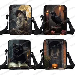 Victoria Crow Witch Ghost Halloween Print Crossbody Bag Dark Academy Shoulder Bag Messenger Bags Handbag Phone Holder Book Bags