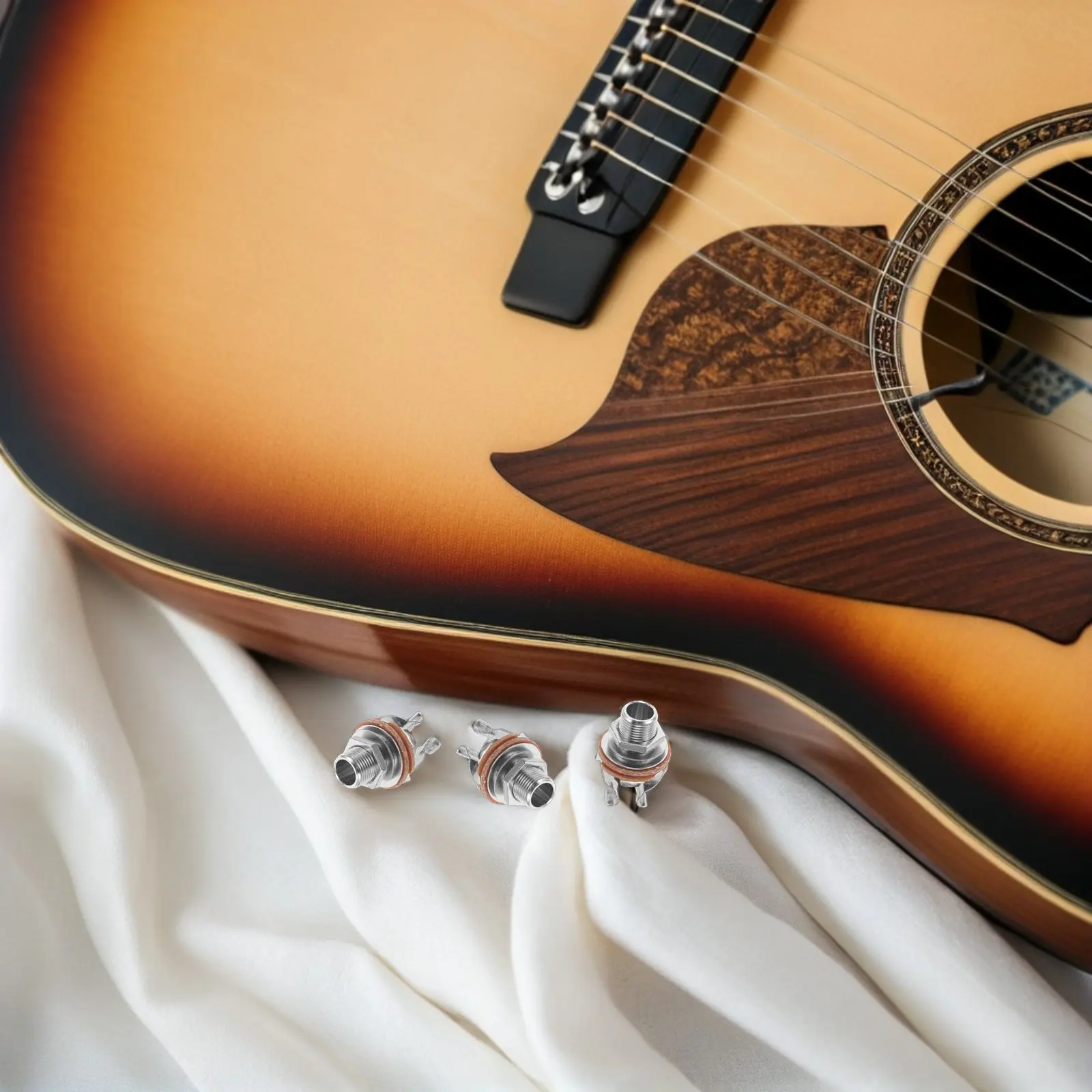 

8 шт. монофонические разъемы для бас-гитары, серебристые, стабильные, для электрического аудиовыхода, инструментальная акустика, аксессуары для живых выступлений