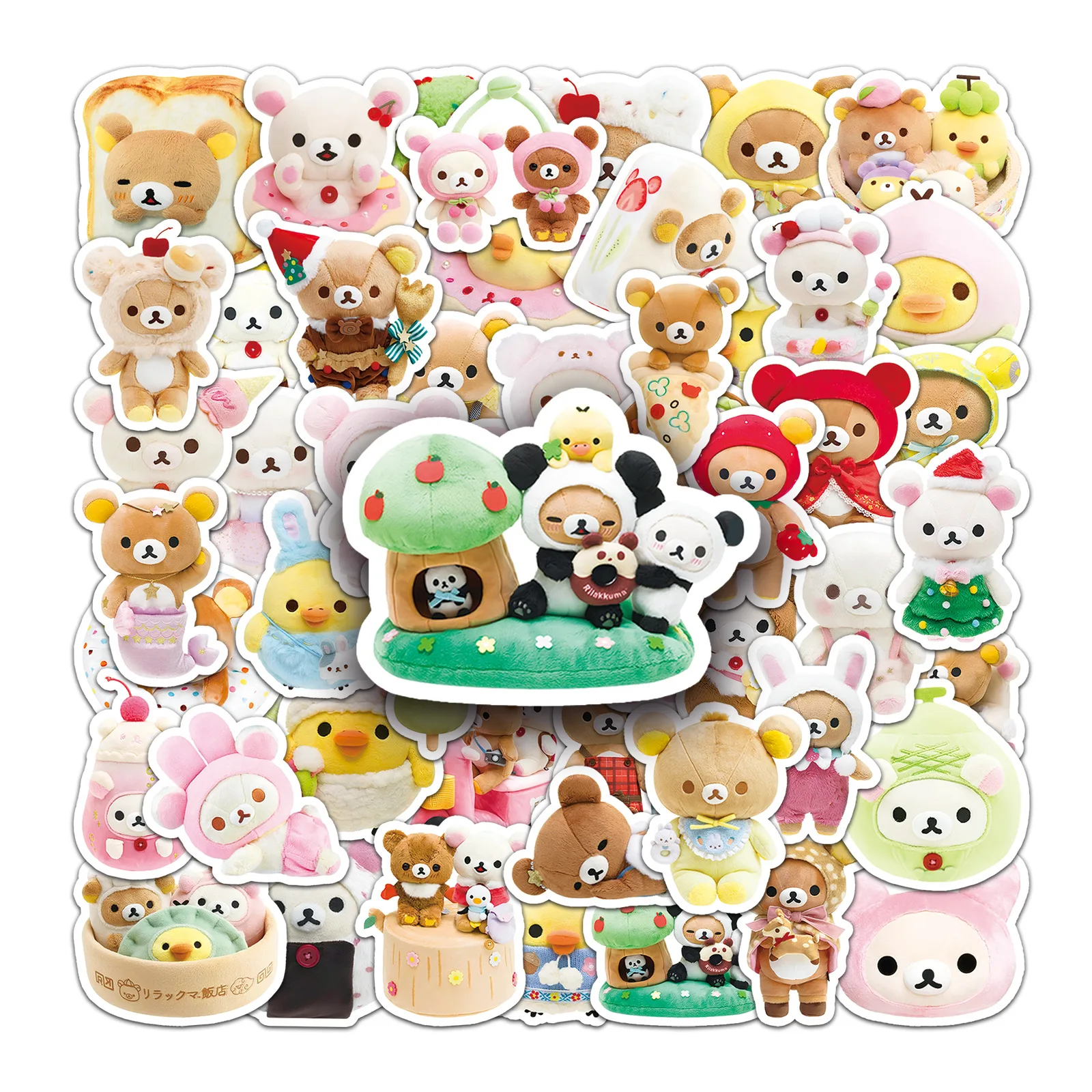 54Pcs Cute Cartoon Lazybear Stickers Graffiti for Scrapbook Laptop Phone Luggage Skateboard Decals Sticker Toy Gift