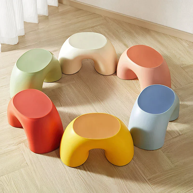 Stool Plastic Rainbow Shape Footstool Safety Kids Step Stool Seat For Living Room Indoor Furniture Children'S Stool Toy