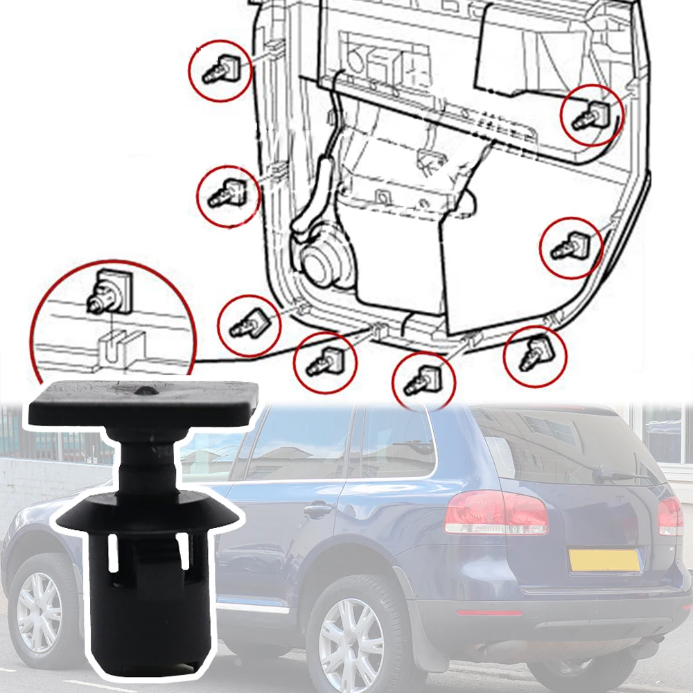 

Car Door Panel Card Clip Roof Repair Headliner Fixing Retainer Lining Rivet For VW Touareg 7L 7P 2002 2003 2004 2005 2006 - 2018