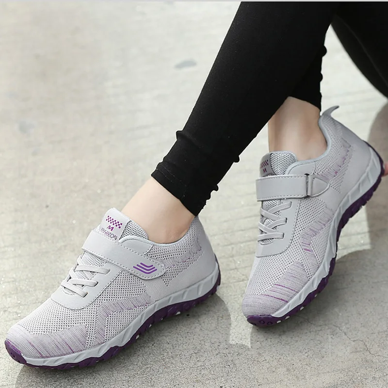 Comemore Women\'s Sports Shoes Walking Spring Running Elderly Sneakers 2022 Flats Lace-up Comfortable Tennis for Women Casual 40