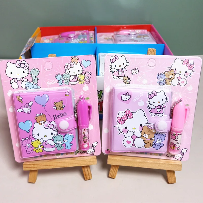 

2024 Kawaii Cartoon Animation Figure Creative HelloKittys Notepad Mini Cute Pen Diary Student Portable Book Hand Ledger