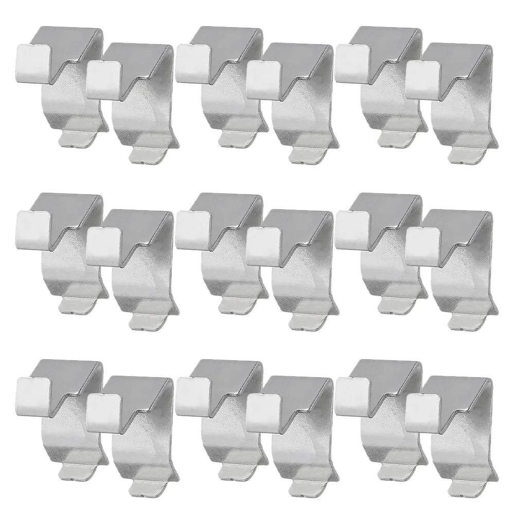 50Pcs Metal Shelf Clips Iron Partition Clamps Versatile Detachable Pilaster Shelving Supports for Home Office Bookcase Wardrobe