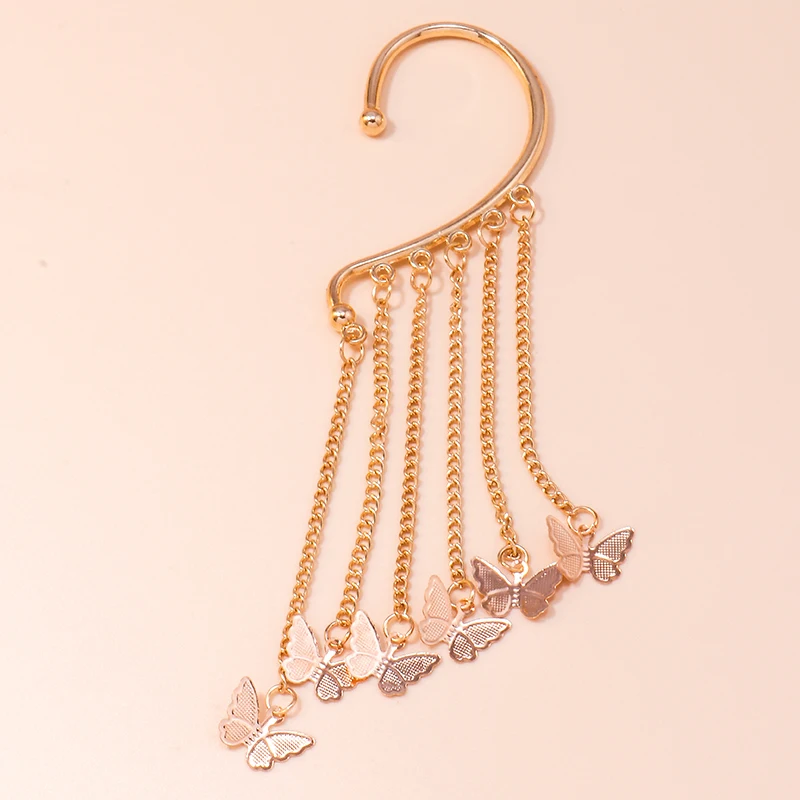 Aihua 1pc neue Stylistin Boho Schmetterling Stern Kristall Ohrringe für Frauen kein Piercing lange Ohr Manschette Ohrringe Böhmen Schmuck Geschenke – Detail 3