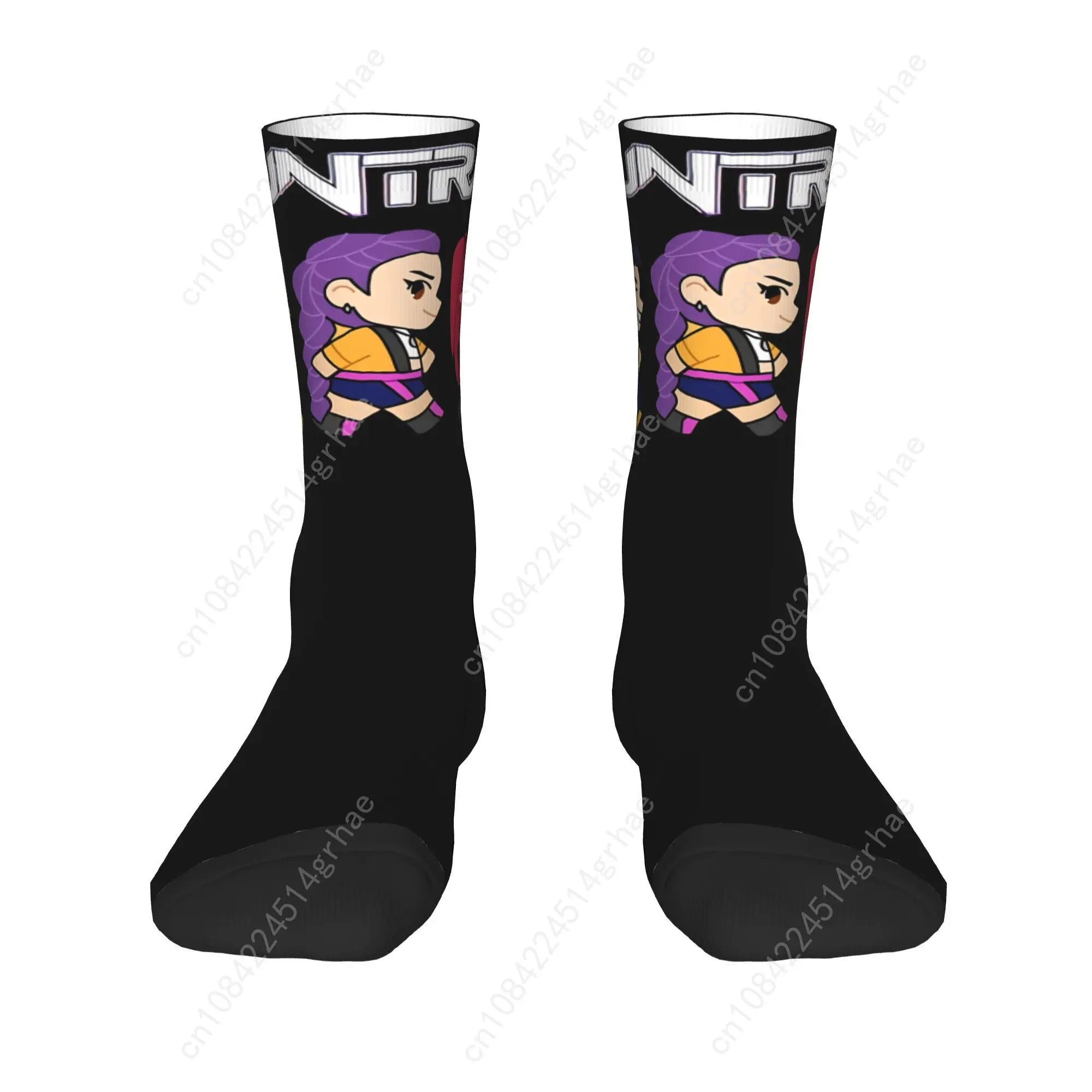 Men Socks Kpop Demon Hunters Huntrix Chibi  Stockings Anti Bacterial Breathable Socks Winter Funny Design Climbing Socks