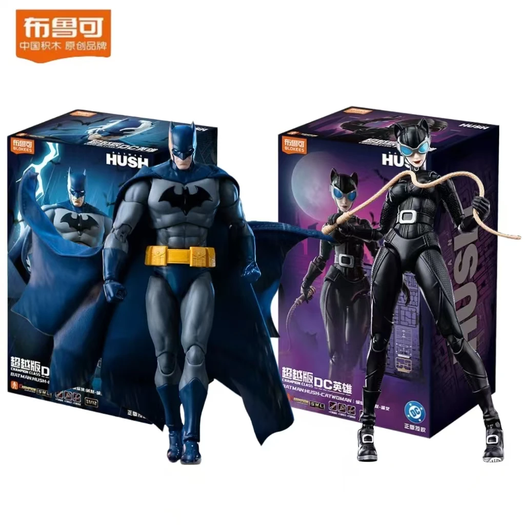 Neue Blokees DC Heroes Beyond Edition Batman Catwoman Hush Snap Fit PVC-Actionfigur, bewegliche Figur, Modell, Sammlerstück, Geschenk zum Geburtstag.