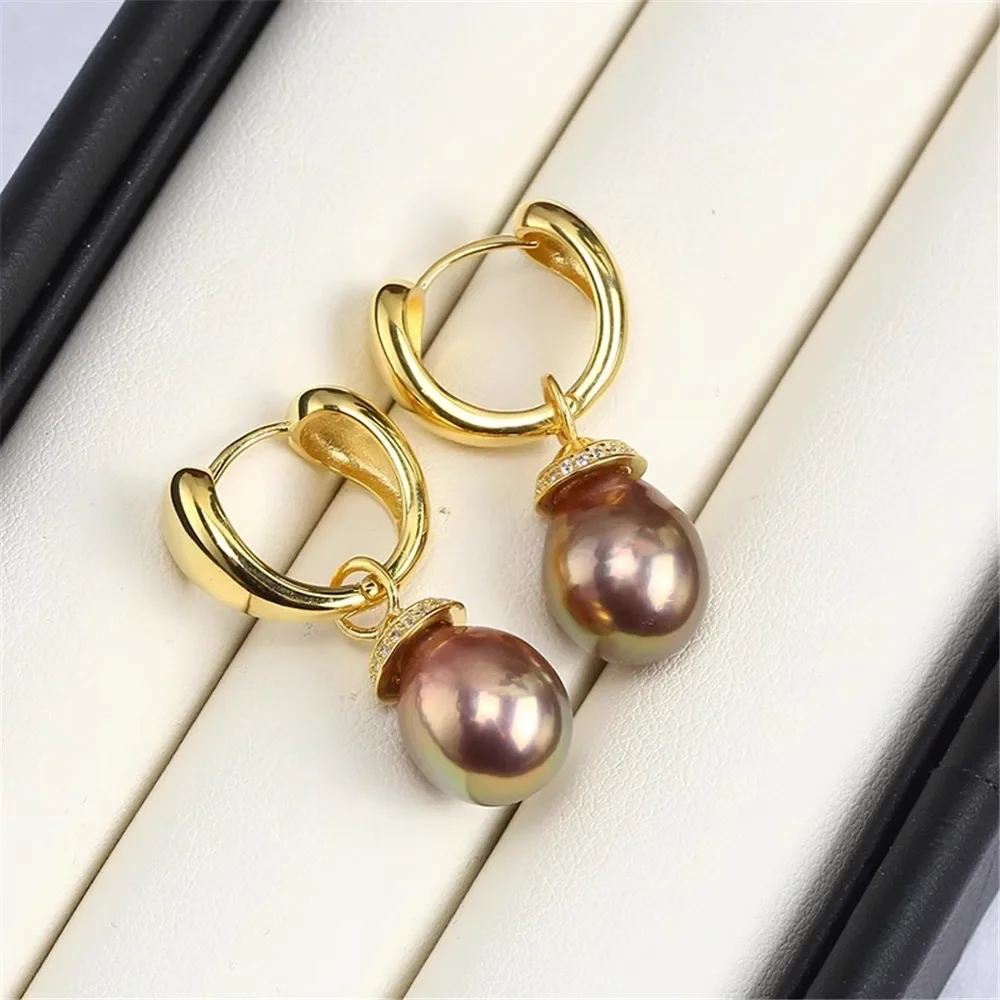 S925 Sterling Silver Pearl Earring Settings DIY Jewelry Making Supplies Blank Earring Posts for Handcrafted Accessories No Pearl