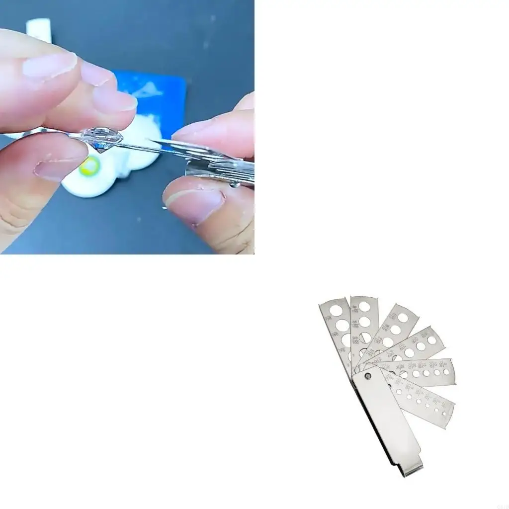 

Multipurpose Sturdy Stainless Steel Fan Gauge for Measuring Carats Weight of Various Gemstones Cutting Daily Use