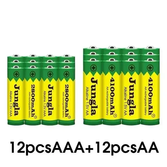 2023 New 1.5V AA 4100mAh Alkaline Battery + AAA 2800mAh Alkaline Rechargeable Battery Aa Aaa for Led Light Toy Mp3