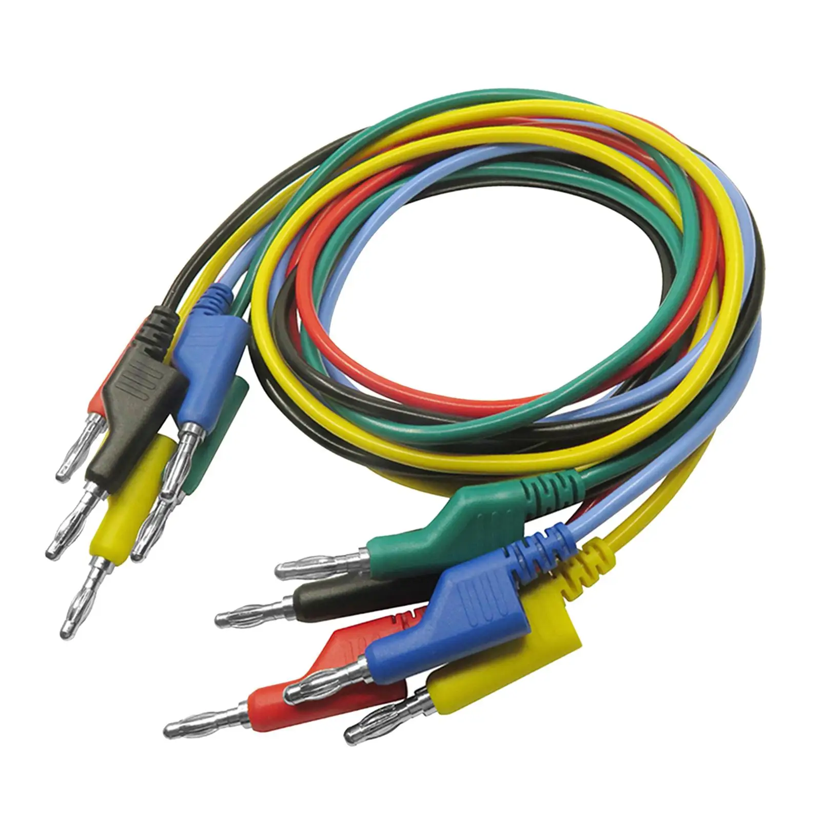 5pieces Dual 4mm Banana Plug Male Silicone Test Cable /39inch