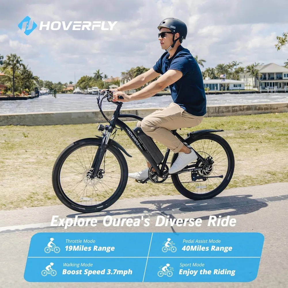 Elektrische Fiets 26 ", 750W Piekmotor Mountainbike, Tot 40 Mijl 20Mph Verwijderbare Batterij