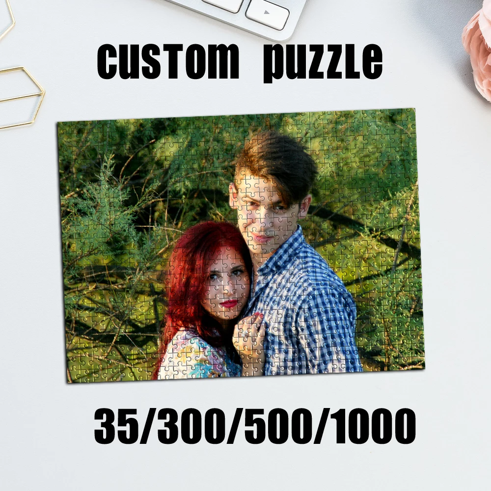 35/300/500/1000 Stück personalisiertes, individuelles Foto-Paar-Puzzle für die Einweihung eines Hauses, Schlafzimmer/Wohnzimmer, zum Kindertag