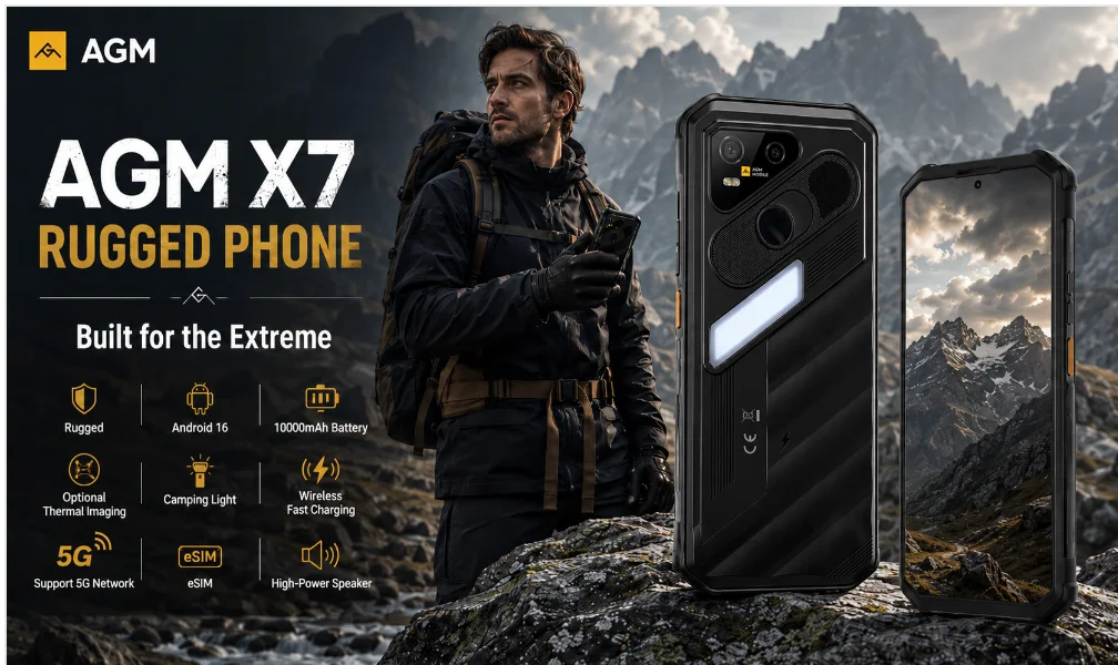 AGM M10 Rugged Flip Phone For Elderly Dual SIM Card Large Button FM Radio Push Button SOS Call 3 Card Slots With Loud Speaker