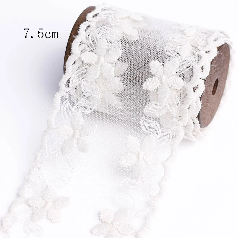 10 Yards Embroidery Hollow Lace  Point Flowers Ribbon DIY Handmade Material Headwear Hair Bows Clothing Home Accessories Crafts