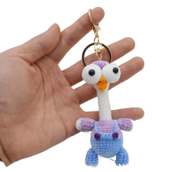 Simulação Criativa Galinhas Malha Chaveiro De Frango, Handmade Engraçado Galinhas Chaveiro Boneca, Suporte chave animal bonito, Pingente chave do carro