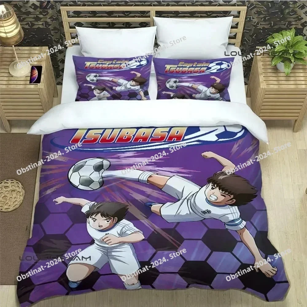 

Captain Tsubasa Cartoon Printed Bed Set Duvet Cover Pillowcase Bedding Set Bed Linen Sheet Quilt Cover Full luxury birthday gift