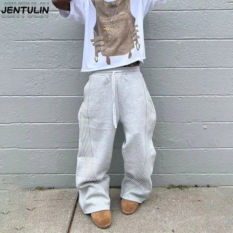 

Men Cotton Leisure Pants Male Autumn New Breathable Solid Color Four Seasons Trousers Streetwear Y2K Men's Clothing Bottom Wear