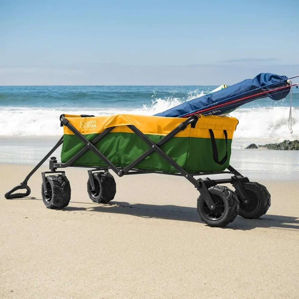 Creative Outdoor Push Pull Hauler Wagon for Kids, 200lbs Weight Capacity, All-Terrain Collapsible and Portable Folding Cart