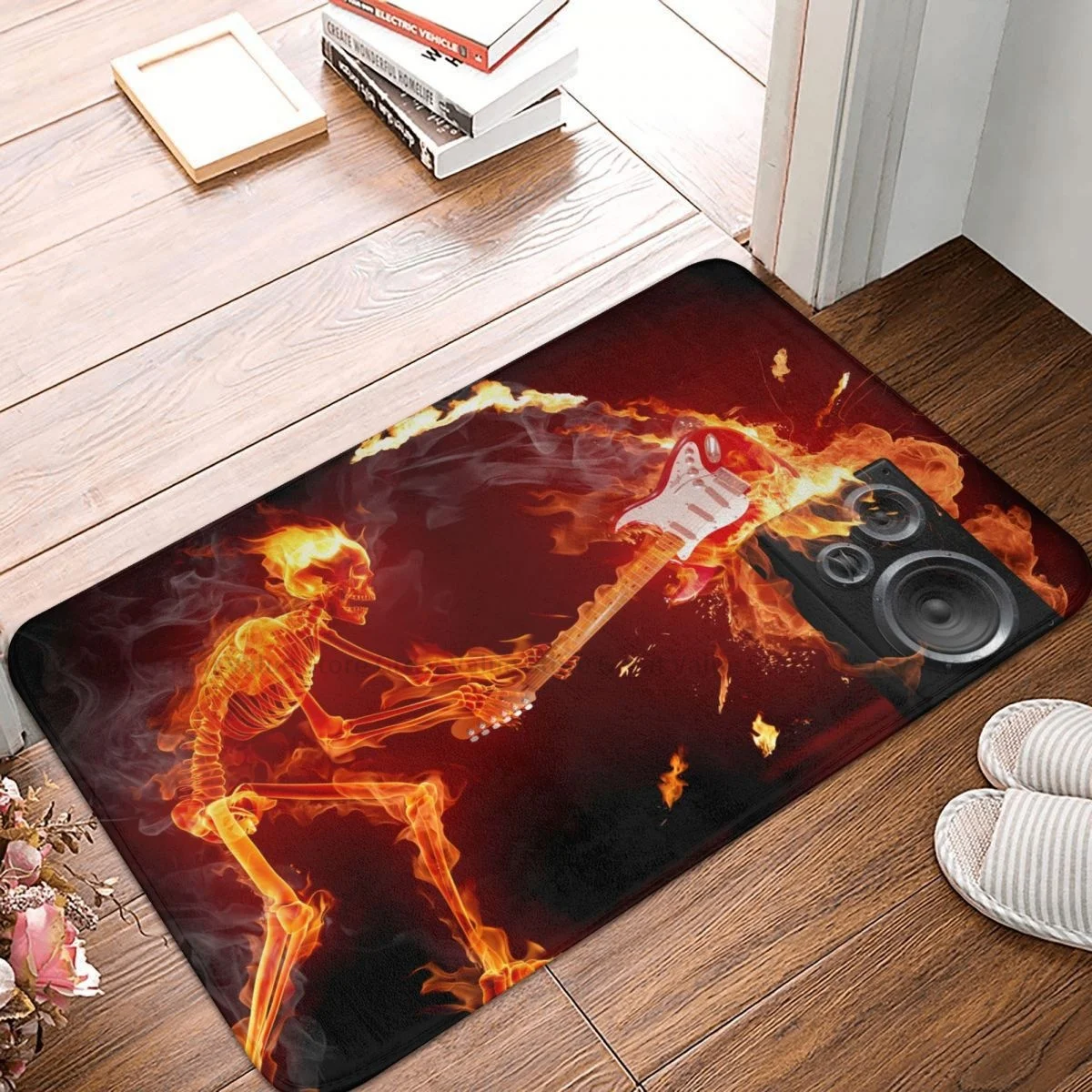 Music Guitar Bathroom Non-Slip Carpet Graphic Bedroom Mat Entrance Door Doormat Home Decoration Rug