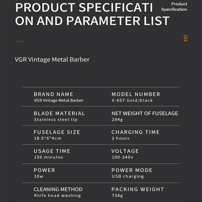 Vgr 657ที่ตัดขนไฟฟ้าตัดผมชาย USB LCD ชาร์จได้โลหะ V657 vgr ดูแลส่วนบุคคลระดับมืออาชีพ