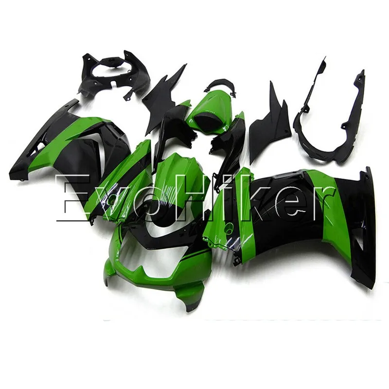 Custom painted motorcycle Fairing for ZX250R EX250 2008 2009 2010 2011 2012 black green ABS plastic kit