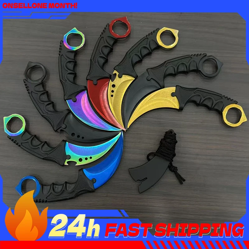 Juguete de entrenamiento al aire libre, cuchillo de garra, accesorios de juego, accesorios de artes marciales, accesorios de actuación, Karambit para niños, juguetes coleccionables para decoración del hogar