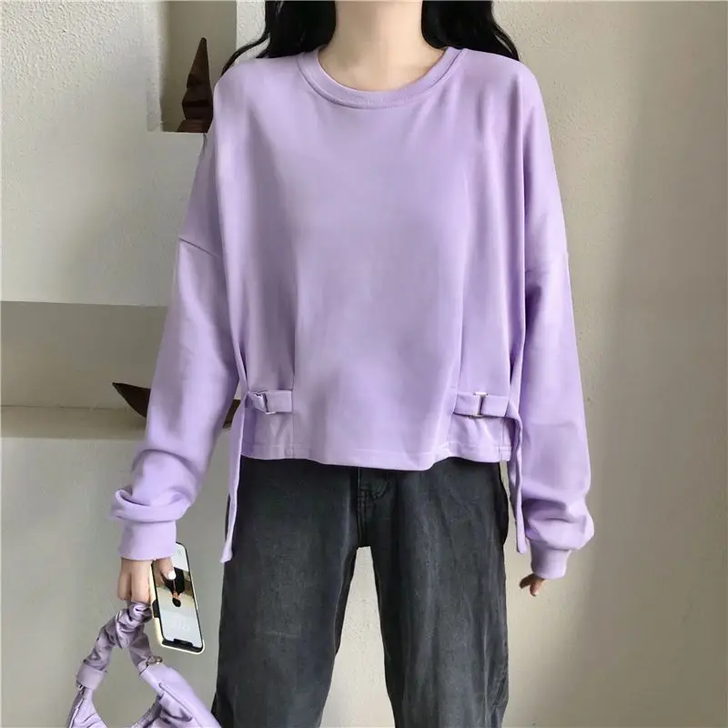 2023 Autumn New Loose Short Style Hatless Age Reducing Candy Color Long Sleeve Sweater