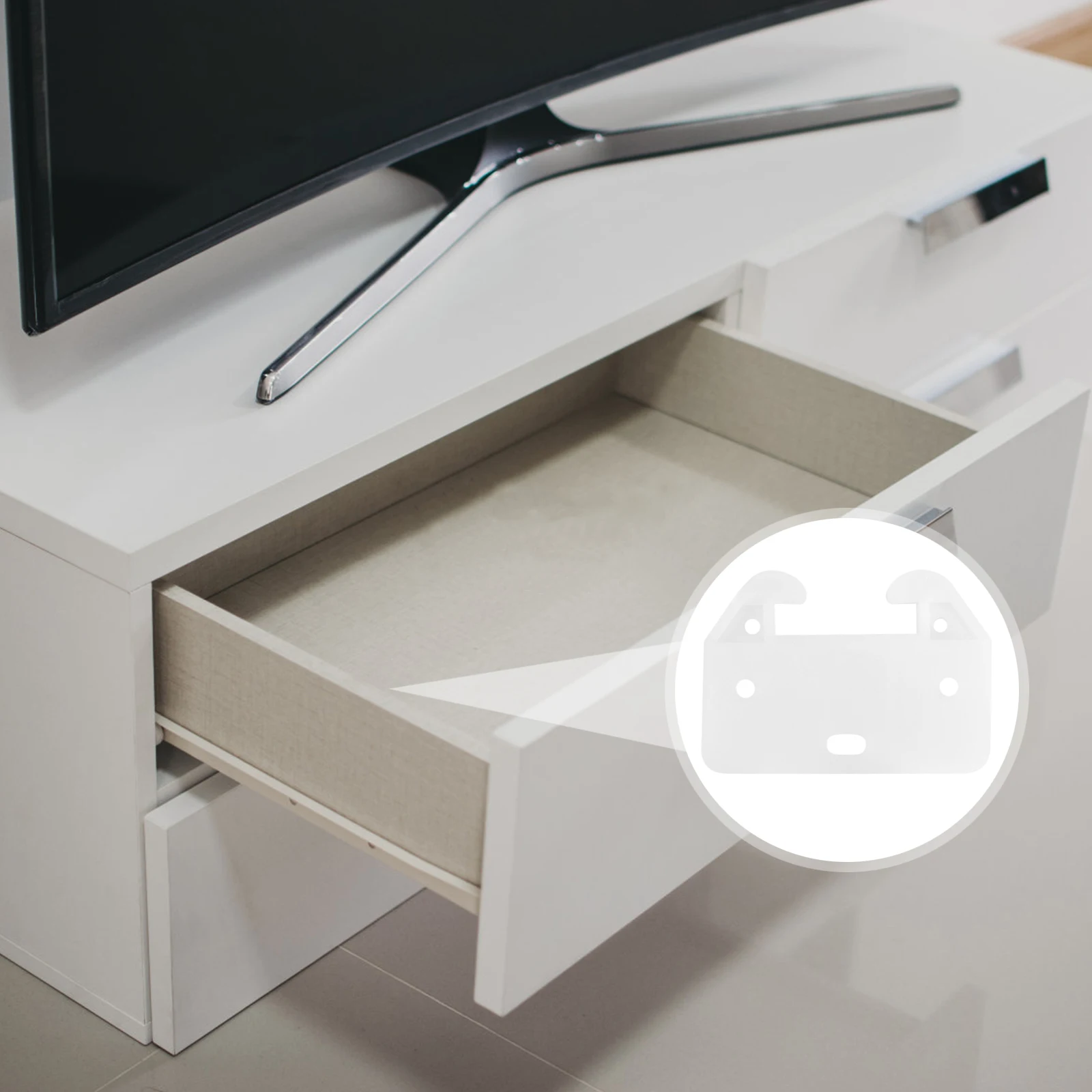 

100Pcs Hardware Fittings 7 Holes White Drawer Track Guide Replacement for Cabinet Wardrobe Bathroom Office Furniture Drawer