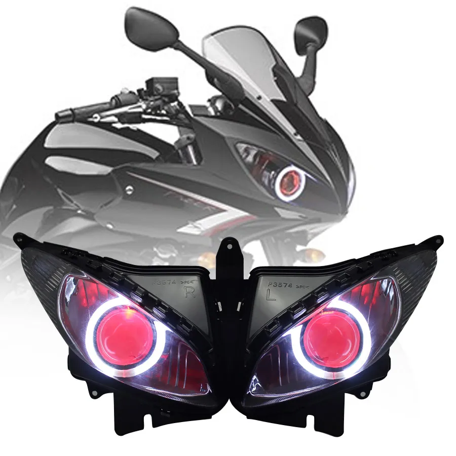 

Motorcycle Accessories Headlamp LED Custom Angel Eye HID Projector Headlight Assembly Fit For YAMAHA FZ6S FZ6-S 2003-2009