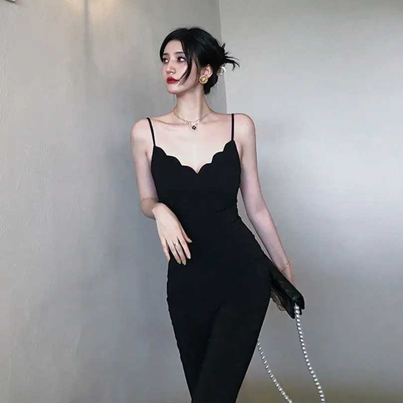 

Black Wide Leg Pants Women's Commuting Casual Suspender Jumpsuit Slim Fit Shows Thin Personality and Versatile Temperament