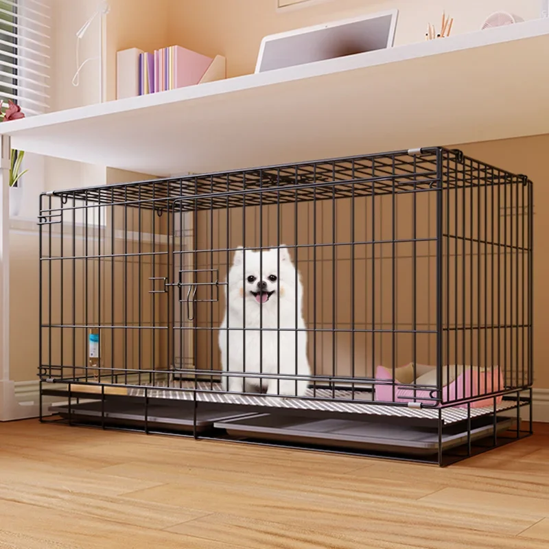 Dog Cage Medium Dog Small  Cottage Kennel Toilet Integrated Household Indoor Teddy Corgi Cage