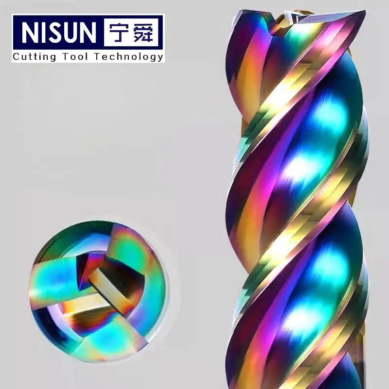 HRC55 Carbide End Mill 3 Flutes 3F Dia 14mm 16mm Shank End mill coating Carbide Solid Tungsten  Flat milling cutter for Aluminiu