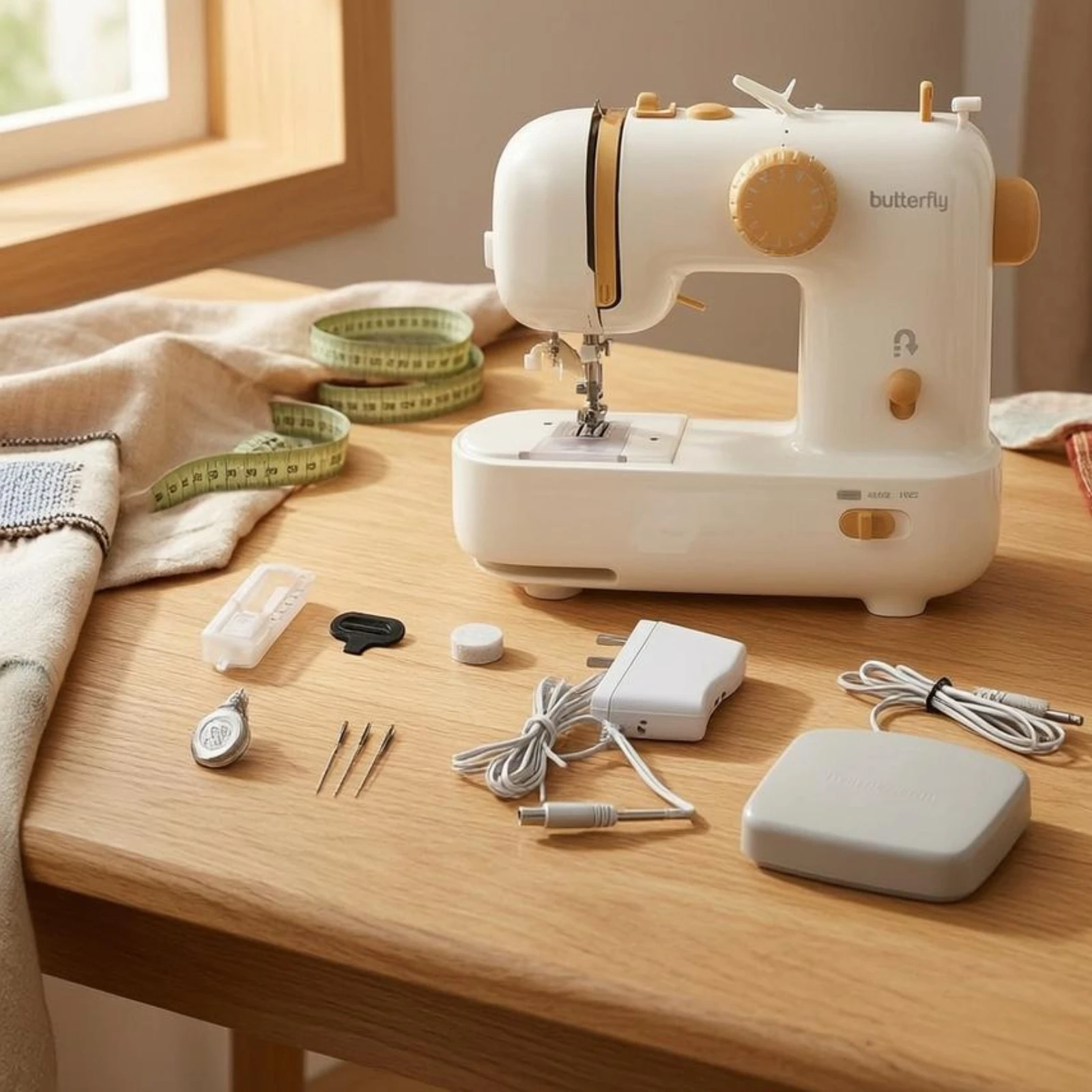 Automatic Threading Sewing Machine Foot Pedal Portable Stitcher Household Device Beginner Friendly