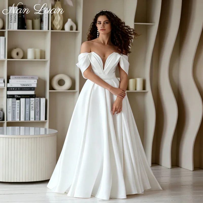 Home Studio Portrait Wedding Dress 2026 Hidden Side Pocket High Split Lace Up Back Split Open Back Vestidos De Novia Customized