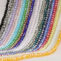 100pcs Rondelle Glass Beads Czech Crystal Beads Loose Spacer Beads for Jewelry Making DIY Handmade Necklace Bracelet Accessories